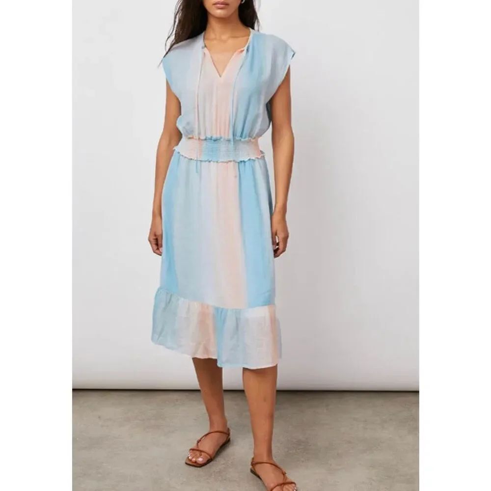 Rails Ashlyn sunset gradient smocked waist dress size small